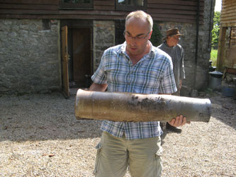 A proud owner of a wood fired pot