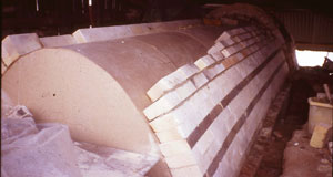 Building the tunnel kiln at Powdermills