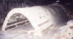 Insulation going onto kiln